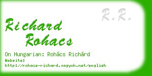 richard rohacs business card